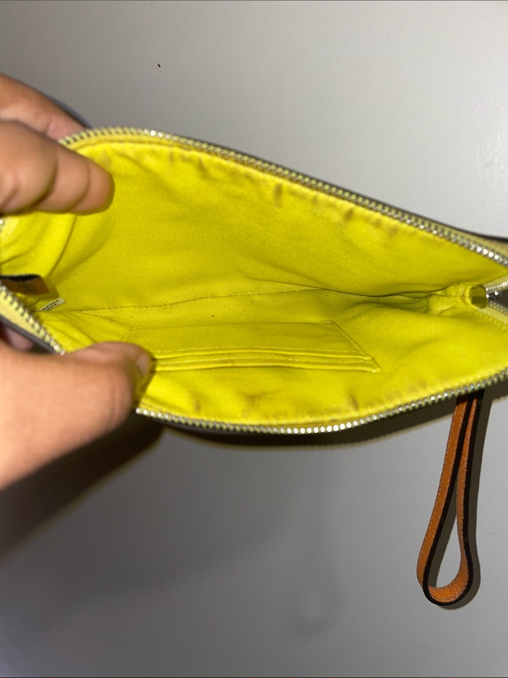 Coach Yellow Saffiano Leather Wristlet Pouch - Picture 9 of 11